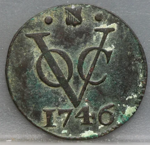 Duit 1746 Utrecht VOC — Koper