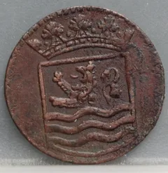 Duit 1747 Zeeland VOC achterzijde