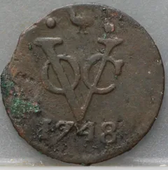Duit 1748 West-Friesland Koper voorzijde