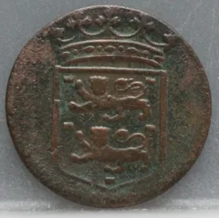 Duit 1748 West-Friesland — Koper VOC achterzijde