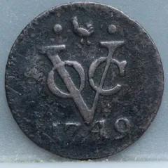 Duit 1749 West-Friesland — Koper VOC voorzijde