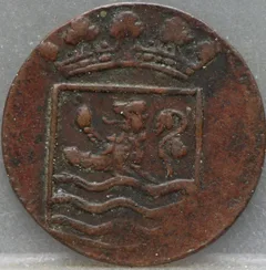 Duit 1749 Zeeland VOC achterzijde