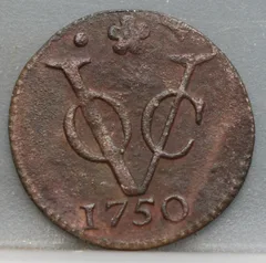 Duit 1750 Holland VOC — Koper voorzijde