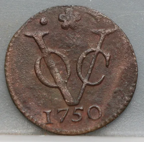 Duit 1750 Holland VOC — Koper