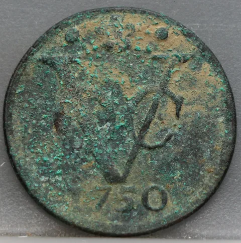 Duit 1750 Holland VOC — Koper
