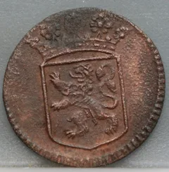 Duit 1750 Holland VOC — Koper achterzijde