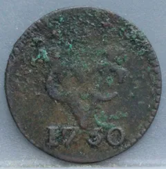 Duit 1750 West-Friesland — Koper VOC voorzijde