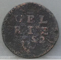 Duit 1752 Gelderland Koper voorzijde