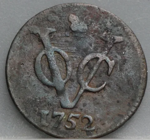 Duit 1752 Holland VOC — Koper