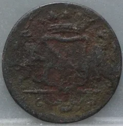 Duit 1753 Utrecht VOC — Koper achterzijde