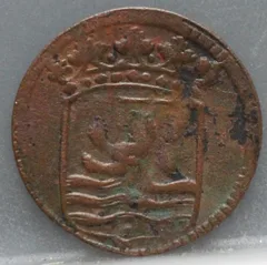 Duit 1753 Zeeland VOC achterzijde