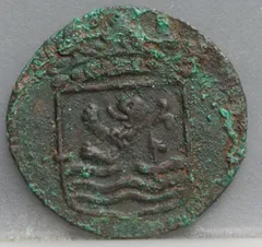 Duit 1753 Zeeland VOC achterzijde