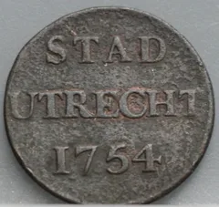 Duit 1754 Stad Utrecht voorzijde
