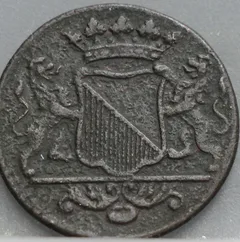 Duit 1754 Stad Utrecht achterzijde