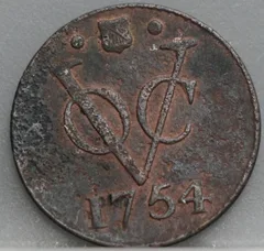 Duit 1754 Utrecht — Koper VOC voorzijde