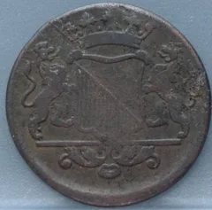 Duit 1754 Utrecht — Koper VOC achterzijde