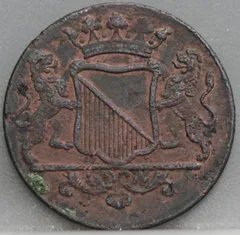 Duit 1754 Utrecht — Koper VOC achterzijde
