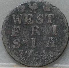 Duit 1754 West-Friesland Koper voorzijde
