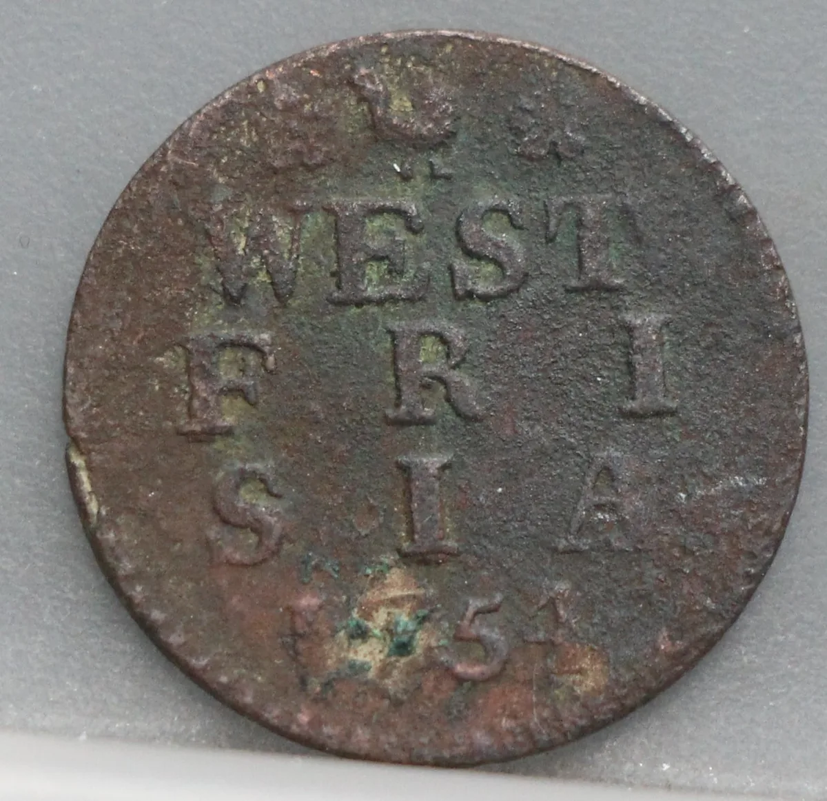 Duit 1754 West-Friesland — Koper voorzijde