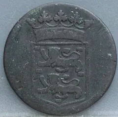Duit 1754 West-Friesland Koper VOC achterzijde