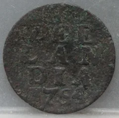 Duit 1754 Zeeland — Koper voorzijde