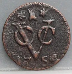 Duit 1754 Zeeland VOC voorzijde