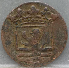Duit 1754 Zeeland VOC achterzijde