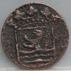 Duit 1754 Zeeland VOC achterzijde