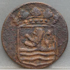 Duit 1754 Zeeland VOC achterzijde