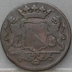 Duit 1755 Stad Utrecht achterzijde