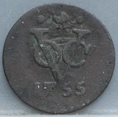 Duit 1755 West-Friesland VOC — Koper voorzijde