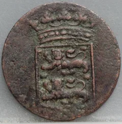 Duit 1755 West-Friesland VOC — Koper achterzijde