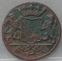 Duit 1756 Stad Utrecht achterzijde