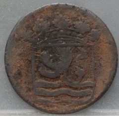 Duit 1756 Zeeland VOC achterzijde