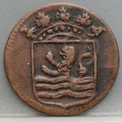 Duit 1756 Zeeland VOC achterzijde