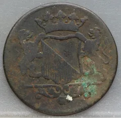 Duit 1757 Utrecht VOC — Koper achterzijde