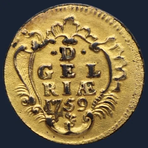 Duit 1759 Gelderland - verguld