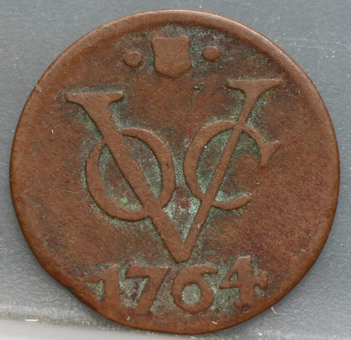 Duit 1764 Utrecht VOC — Koper voorzijde