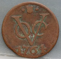 Duit 1764 Utrecht VOC — Koper voorzijde