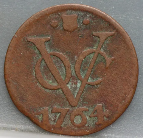 Duit 1764 Utrecht VOC — Koper