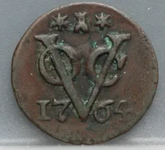 Duit 1764 Zeeland VOC voorzijde