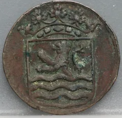 Duit 1764 Zeeland VOC achterzijde