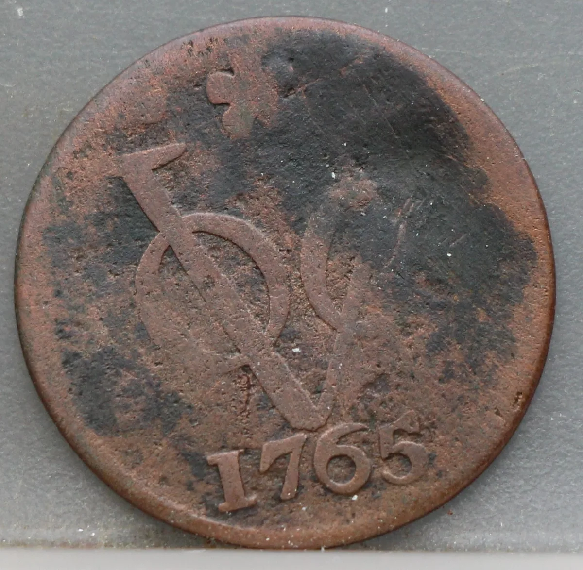 Duit 1765 Holland VOC — Koper voorzijde
