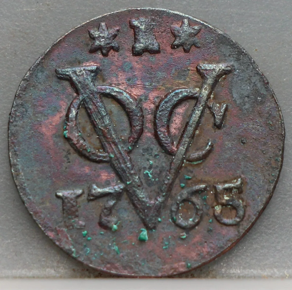 Duit 1765 Zeeland VOC voorzijde