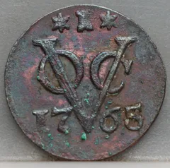 Duit 1765 Zeeland VOC voorzijde