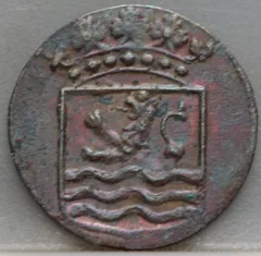 Duit 1765 Zeeland VOC achterzijde