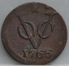 Duit 1766 Holland VOC — Koper voorzijde