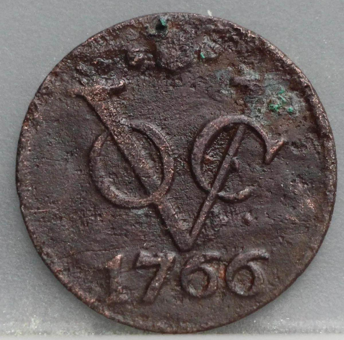 Duit 1766 VOC — Koper voorzijde