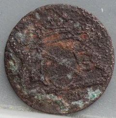 Duit 1766 VOC — Koper achterzijde