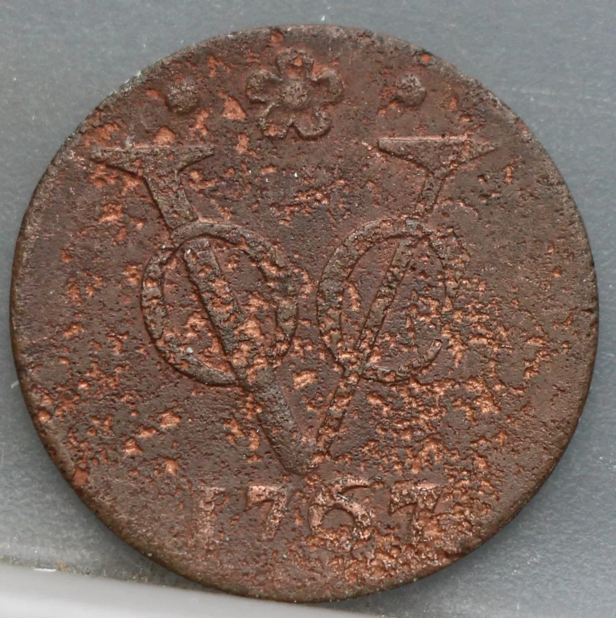 Duit 1767 Holland VOC — Koper voorzijde